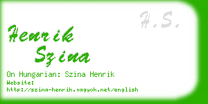 henrik szina business card